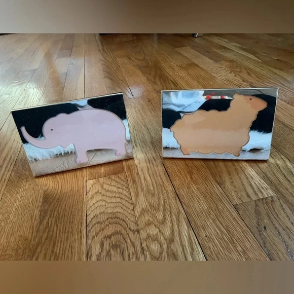 Milano Other - Milano Series Silver Picture Frames in Lamb and Elephant Shapes